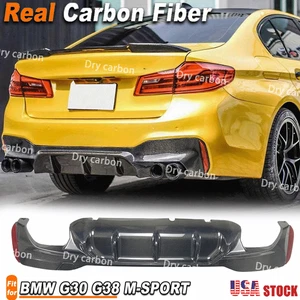 Labio difusor de parachoques trasero de fibra de carbono real para BMW G30 G38 540i M-Sport 17-2020 - Imagen 1 de 13