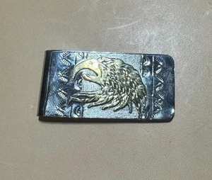 Handgefertigte indianische Adler 12kt Gold gefüllt & Sterlingsilber Geldklammer... - Bild 1 von 3