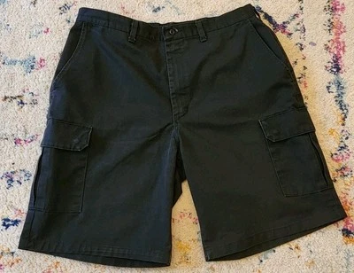 Red Kap Work Shorts Cargo Pockets Polyblend Industrial Uniform PT66 Black - Image 1 of 4