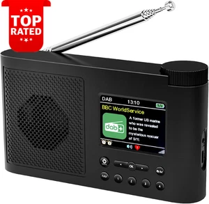 DAB Radio Portable, DAB+ Digital Radio Rechargeable FM Radio, Small Radio with - Picture 1 of 12