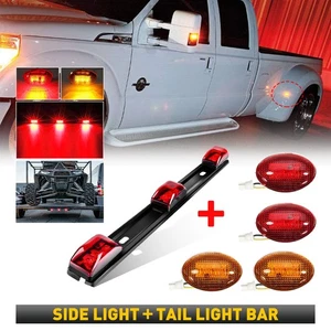For 99-10 Ford F350 Red&Amber LED Dually Fender Lights w/ ID Tail Light EAK - Picture 1 of 12