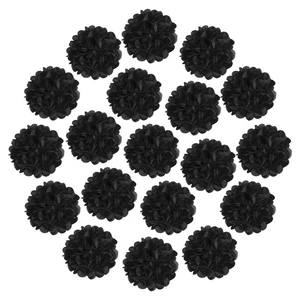 20 Pezzi Pom di Carta,12" Fiori di Carta Fazzoletto Fiori di Carta per Compleanni Nero - Foto 1 di 6