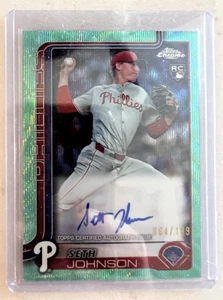 2025 Topps Chrome, #RA-SJO Seth Johnson, Auto, RC, Aqua Wave, 064/199, WB10 - Picture 1 of 3