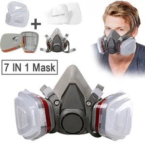 7in1 Paint Spray Chemical Facepiece Safety 6200 Gas Mask Respirator Half Face ∂ - Picture 1 of 17