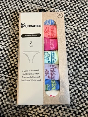 Womens 'Day of the Week' 7 Thong Panties (Size Small 4-6) BRAND NEW W TAGS - Image 1 of 2