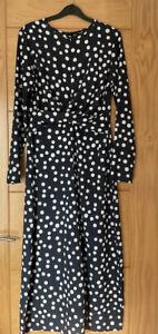 Bohoo Navy Blue & White Polka dot ladies jumpsuit - Size 8 - Fab Condition
