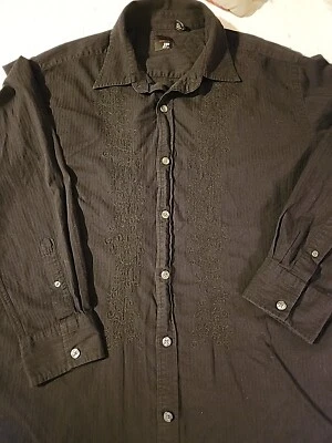 J. Ferrar Shirt Western Black Embroidered  Button Down Mens XL Long Slv - Image 1 of 4