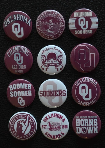 Oklahoma Sooners - 1 1/2" Magnet Set (Set of 12) Cover