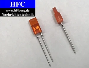 10 Stück LED bedrahtet Rot Rechteckig  5x2 mm 0.6-2 mcd VQA18 D (M6415) - Picture 1 of 6