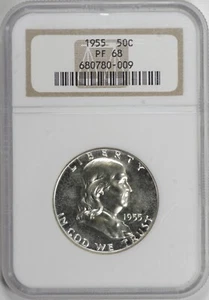 1955 Proof Franklin Half Dollar 50c NGC PF68 [BN009] - Picture 1 of 4