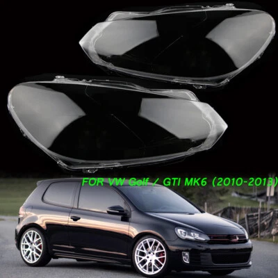 Lentes transparentes tampa lente farol esquerdo e direito para VW Golf 6 MK6 GTI 2010 11-2013 - Imagem 1 de 4