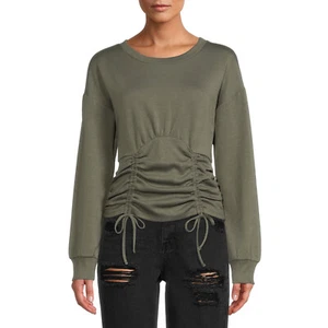 No Boundaries Juniors Womens High Rib Sweatshirt Green Size 2XL 19 - Picture 1 of 5