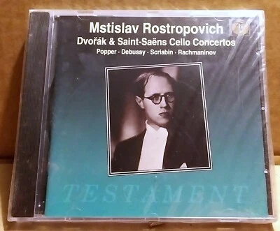 NEW - ROSTROPOVICH CD DVORAK & SAINT-SAENS CELLO CONCERTO 1997 TESTAMENT UK - Image 1 of 2