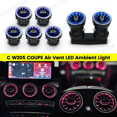 3 cores para Mercedes Benz X253 GLC300 Coupe GLC43 luz ambiente ventilação de ar 7 peças - Imagem 1 de 4