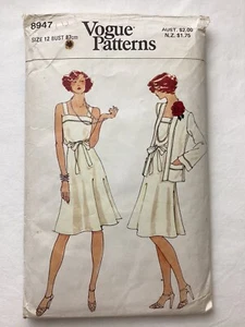 VOGUE Vintage 1970s Sewing Pattern 8947 Dress and Jacket Size 12 COMPLETE - Picture 1 of 8