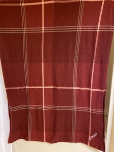 Great Wolf Lodge Fleece Blanket Throw, Maroon & White Plaid - Picture 1 of 6