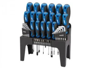 DRAPER BLUE 44PC SOFT GRIP SCREWDRIVER 1/4" BIT HEX ALLEN TORX KEY SET 81294 - Picture 1 of 2