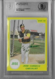 Jose Canseco 1986 Star #33 INSCRIPTION Green INK CLR Match RC Auto BGS Autograph - Picture 1 of 2