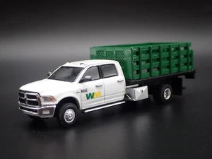 2018 RAM 3500 DUALLY STAKE TRUCK WASTE MANAGEMENT 1/64 SCALE DIECAST MODEL CAR - Picture 1 of 7