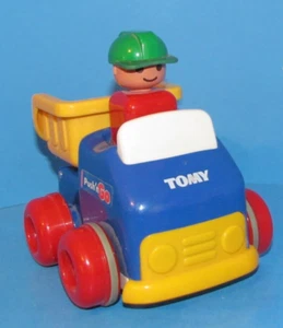 Vintage Tomy "Push 'n' Go" Spielzeug-Muldenkipper ideal für Vorschulkinder funktioniert 5" L@@K - Bild 1 von 6
