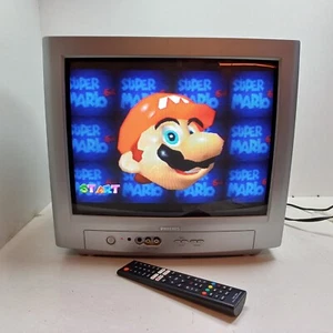 Philips 17PT1666 Color Television CRT TESTED+Remote(*)RETRO-GAMING 17" SCART/RCA - Picture 1 of 24