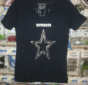 DALLAS COWBOYS WOMEN'S FALLON ELLIOTT #21 V- NECK T SHIRT SHORT L LG NEW NWT - Picture 1 of 2
