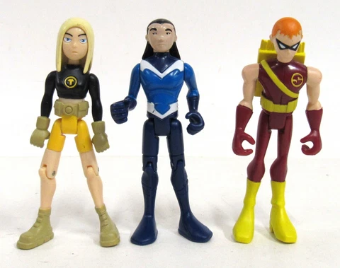 Bandai Teen Titans Go 3.5" Lot Of 3 Terra Aqualad Roy Speedy 2003 Cover