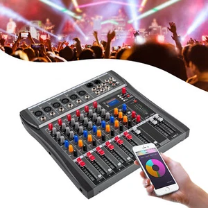 Pro 6 Channel Bluetooth Audio Mixing Console Music Recording Studio Sound Mixer - Picture 1 of 12