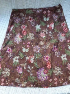 White Stag Ladies 14 Skirt Lined Embellished Brown Floral Boho - Picture 1 of 7