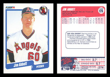 1990 Fleer Canadian MLB Baseball #125 Jim Abbott - California Angels