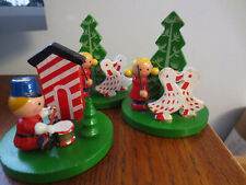 3 Vintage Wooden Lenox Candles Christmas Candle Holders