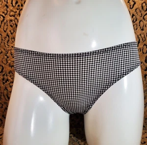 Victoria's Secret Black & White Geometric Design Cheekini Panty M Sexy - Picture 1 of 8
