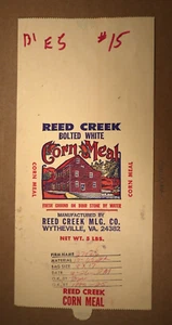 Vintage Sack Paper Bag - REED CREEK MILLING, CORN MEAL, WYTHEVILLE, VA   2000 - Picture 1 of 1