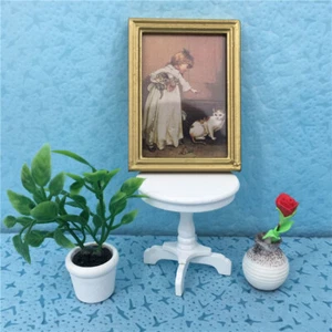 Cuadro mural de pared arte enmarcado miniatura para casa de muñecas 1:12 pintura al óleo decoración del hogar - Imagen 1 de 12