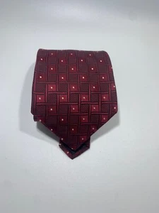 Corbata - Croft & Barrow Rojo Granate Cuadros 56,5 x 4 100 % Seda - Imagen 1 de 6