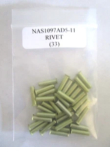 NAS1097AD5-11 Solid Rivet 5/32 x 11/16" Countersunk Aluminum - Lot of 33 - Picture 1 of 3