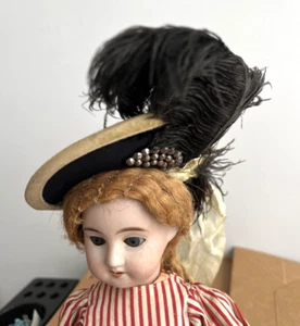 Gorgeous Antique Bonnet Chapeau Hat for Antique German or French Poupee Doll - Picture 1 of 14