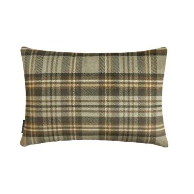 Gray Winter Plaid Lumbar Pillow Cover Velvet Holiday Pillowcase - Plaidflow Gray - Image 1 of 4