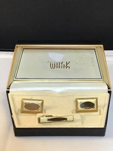 Vintage Swank Gold Tone Etched Cufflinks And Tie Bar Set With Box (1511) - Picture 1 of 6