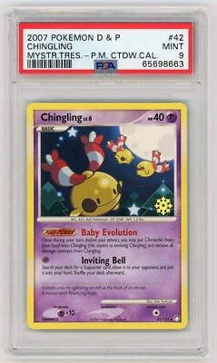 Pokemon Card Chingling 42/123 Countdown Calendar Snowflake Promo PSA 9 MINT - Image 1 of 2