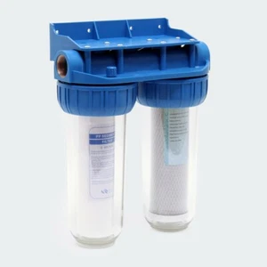 FILTERBEHÄLTER WASSERAUFBEREITER AKTIVKOHLE UND VERUNREINIGUNGEN 3/4 MIT HALTERUNG - Bild 1 von 5