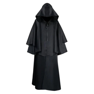 Halloween Unisex Punk Capa con Capucha Medieval Bruja Mago Juegos con disfraces Capa Bata Larga Foto 1 de 4