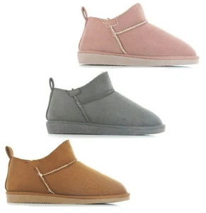 Mujer Botas de Invierno Zapatillas Ella Molly Imitación Piel Forradas Interior Botas al Tobillo UK3-8 - Imagen 1 de 11