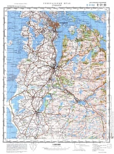 Mapa topográfico militar soviético ruso - STAVANGER (Noruega) 1:100 000, reimpresión - Imagen 1 de 3
