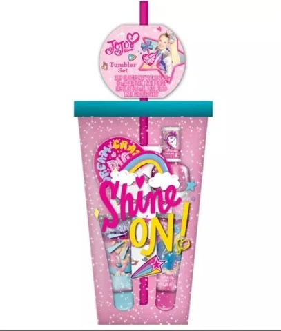 Jojo Siwa Tumbler Set Lip Gloss Nail Polish NEW Cover