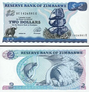 Zimbabwe 2 Dollars 1994, UNC, P-1c - Picture 1 of 3