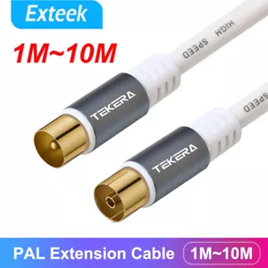 TV Antenna Extension Cable PAL Male to Female Aerial Flylead Cord Coax Lead - Picture 1 of 13