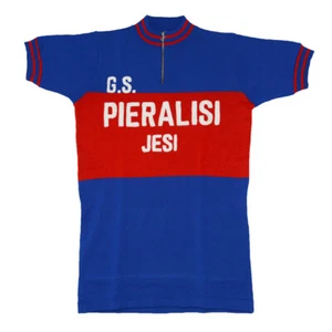 MAGLIA G.S. PIERALISI Ciclismo Vintage Cycle Bike Jersey Made in Italy - Imagen 1 de 6