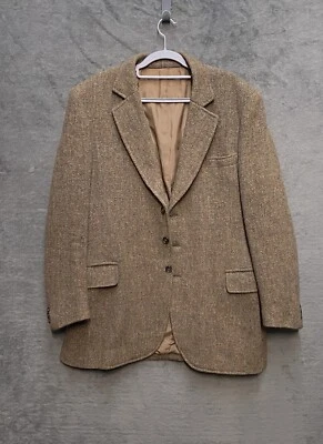 HARRIS TWEED Men’s Wool Shooting Field Coat Overcoat Jacket Size Large - Image 1 of 4