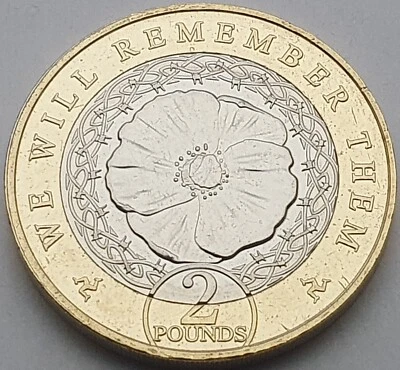 2021 Isle of Man Armistice Day Poppy £2 coin - Uncirculated - Image 1 of 2